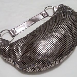 Metallic hexagonal beaded evening purse